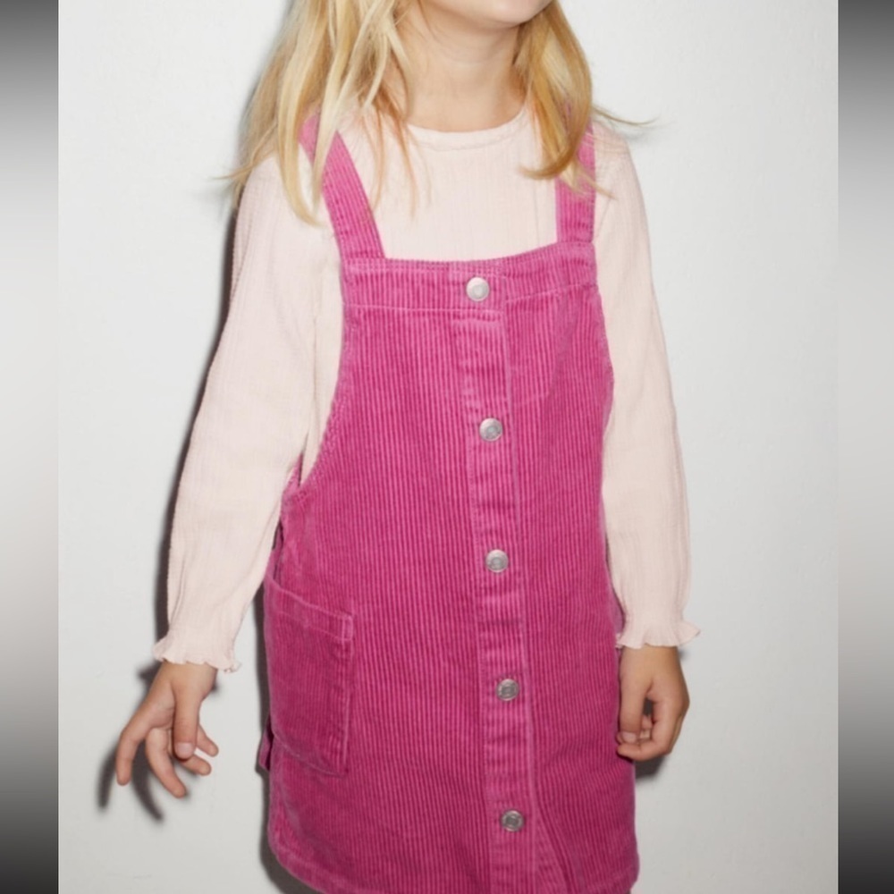 Zara Snaps Corduroy Pinafore Dress - Picture 2 of 8